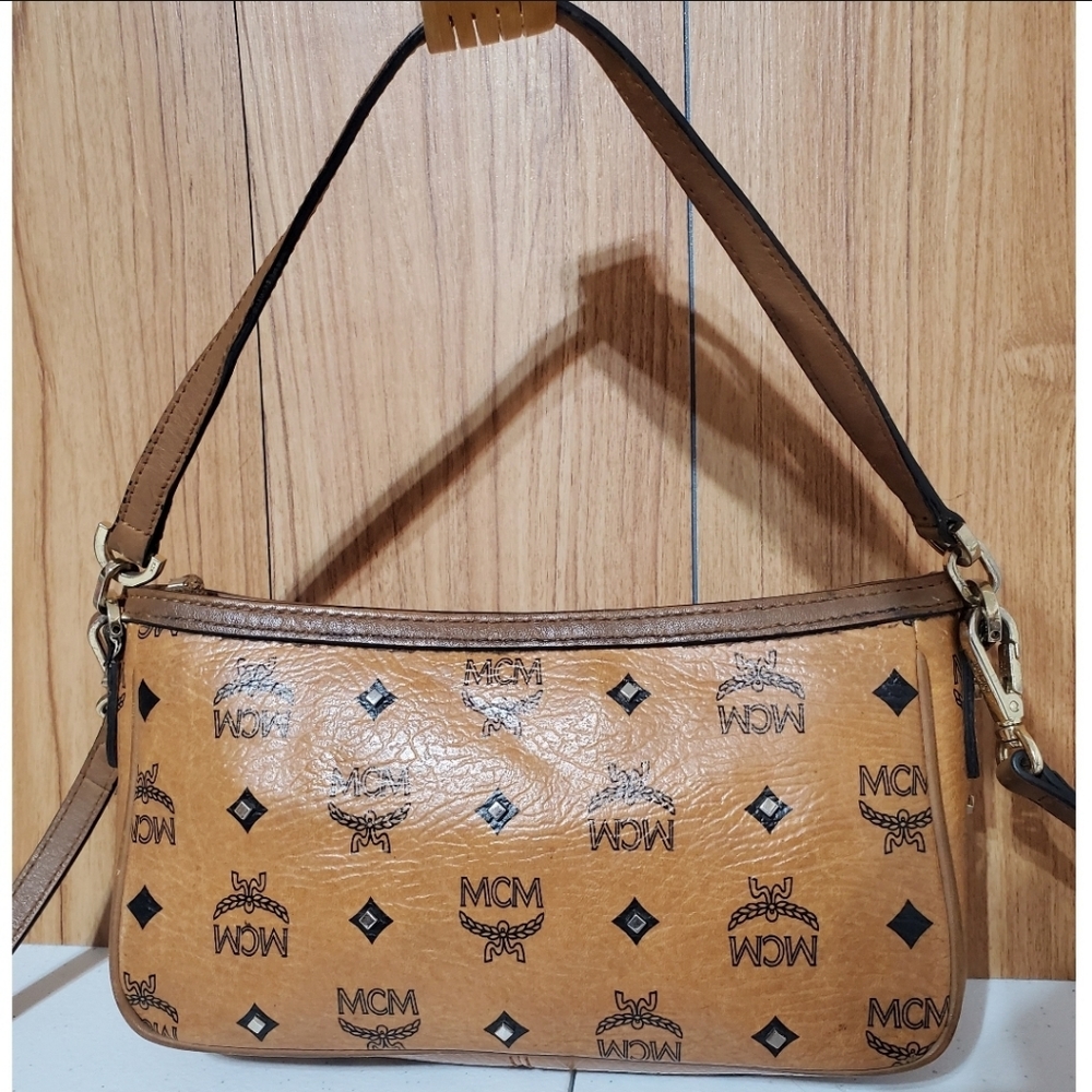 MCM COGNAC VISETOS POCHETTE CROSSBODY & Shoulder - Picture 7 of 9